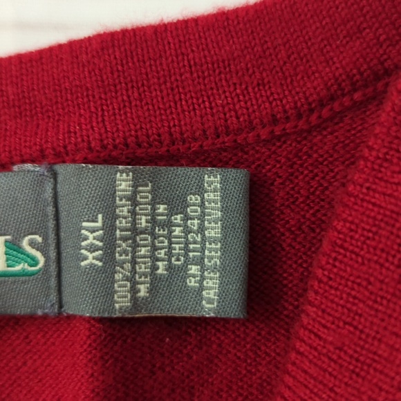 Eildon Hills 100% wool sweater vest, pull over, red, men's size XXL - Picture 8 of 8